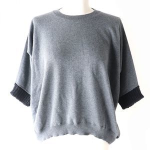 Other MARNI Alpaca Blend Cropped Knit Top, Grey/Black Canvas Other
